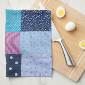 カラフルパターン(の模様が)あるマスヴィンテージパッチワーク キッチンタオル (四つ折り)