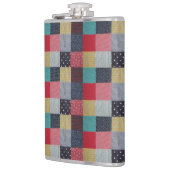 カラフルパターン(の模様が)あるマスヴィンテージパッチワーク フラスク (左)