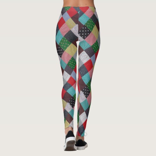 カラフルパターン（の模様が）あるヴィンテージマス レギンス (裏面)