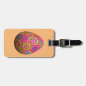 カラフルパターン(の模様が)ある復活卵 ラゲッジタグ (正面横)