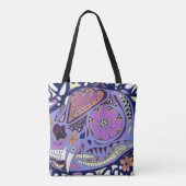 カラフルパターン(の模様が)ある猫 トートバッグ (裏面)