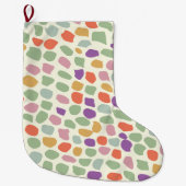 カラフルパターン（の模様が）ある ラージクリスマスストッキング (正面)
