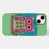 カラフルパッチワークフォークアートフクロウとドット Case-Mate iPhoneケース (裏面 (横))
