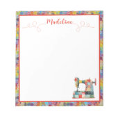 カラフルパッチワークミシン ノートパッド (正面)