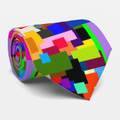 カラフルパッチワーク層のモダン抽象芸術 ネクタイ (ロール)