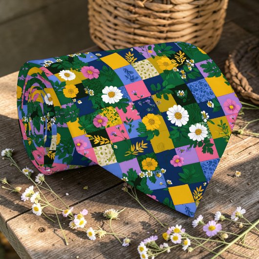 カラフルパッチワーク柄オーダーネクタイ ネクタイ