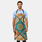 カラフルパッチワーク瓦：イスラム教のモチーフ。 エプロン (着用した状態)