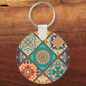 カラフルパッチワーク瓦:イスラム教のモチーフ。 キーホルダー (裏面)