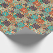 カラフルパッチワーク瓦：イスラム教のモチーフ。 ラッピングペーパー (角)