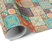 カラフルパッチワーク瓦：イスラム教のモチーフ。 ラッピングペーパー (ロールコーナー)