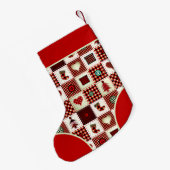 カラフルパッチワーク スモールクリスマスストッキング (裏面 (吊り時))