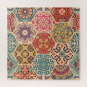 カラフルパッチワーク・タイル・イスラムのモチーフ ジグソーパズル (横)