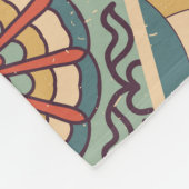 カラフルパッチワーク・タイル・イスラムのモチーフ フリースブランケット (角)