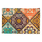 カラフルパッチワーク:マジョリカタイルデザイン 枕カバー (裏面)