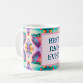 カラフルパパ最高の入りイチゴ コーヒーマグカップ (正面左)