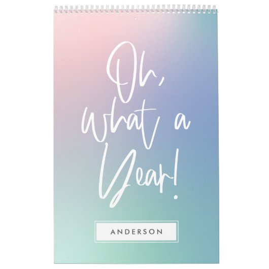 カラフルパモダンステルレインボー写真カレンダー カレンダー (カバー)