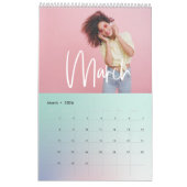 カラフルパモダンステルレインボー写真カレンダー カレンダー (3月 2026)