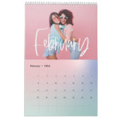 カラフルパモダンステル虹写真カレンダー カレンダー (2月 2026)