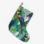 カラフルパロットと珍しい花 スモールクリスマスストッキング (正面 (吊り時))