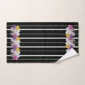 カラフルパンジーとはっきりしたストライプ バスタオルセット (ハンドタオル)