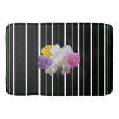 カラフルパンジーとはっきりしたストライプ バスマット (正面)