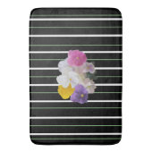 カラフルパンジーとはっきりしたストライプ バスマット (正面縦)