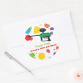 カラフルパントボール少年バースデーパーティステッカー ラウンドシール (封筒)