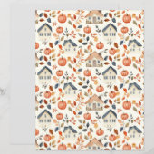 カラフルパンプキ離れン、パターンのスクラップブック紙 (正面/裏面)