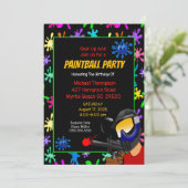 カラフルパンボール誕生日パーティーの招待状 招待状 (スタンド正面)