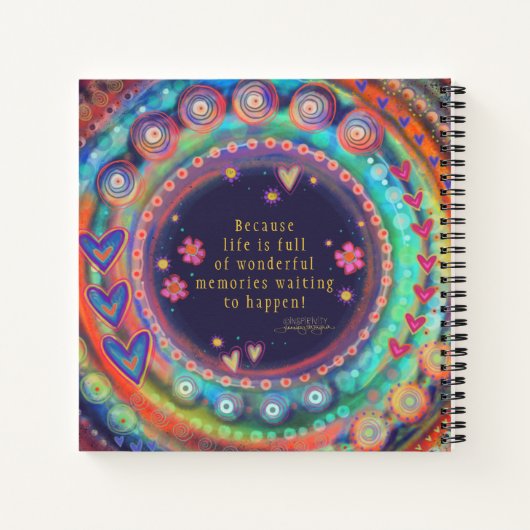カラフルパーソナライズされたお洒落おもしろい ノートブック (裏面)