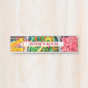カラフルパーソナライズされたお菓子の部屋 サインプレート