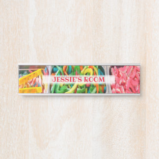 カラフルパーソナライズされたお菓子の部屋 サインプレート