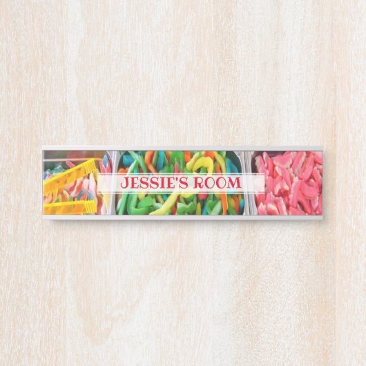 カラフルパーソナライズされたお菓子の部屋 サインプレート (正面)
