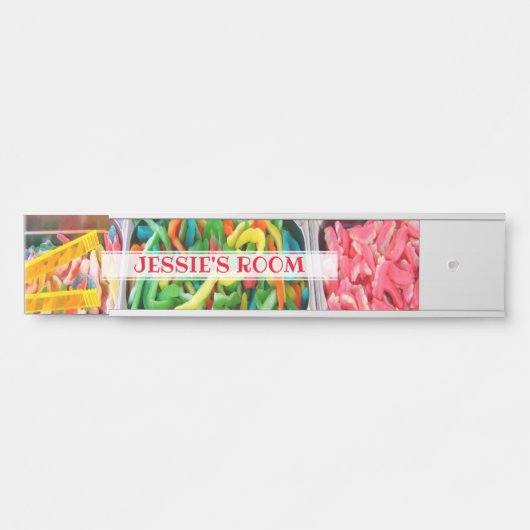 カラフルパーソナライズされたお菓子の部屋 サインプレート (正面)