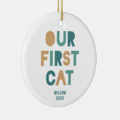 カラフルパーソナライズされたはっきりした文字の愛猫 セラミックオーナメント (右)