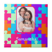 カラフルパーソナライズされたジグソー タイル (正面)