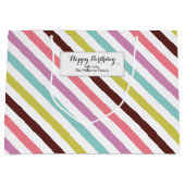 カラフルパーソナライズされたパターン ラージペーパーバッグ (正面)