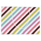 カラフルパーソナライズされたパターン ラージペーパーバッグ (裏面)