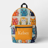 カラフルパーソナライズされたリュック プリントバックパック (正面)