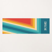 カラフルパーソナライズされたレトロストライプ- 70、80 ヨガマット (正面(横))