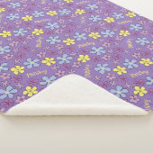 カラフルパーソナライズされた山花紫色のベビーガール シェルパブランケット (3/4)