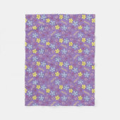 カラフルパーソナライズされた山花紫色のベビーガール フリースブランケット (正面)