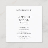 カラフルパーソナライズされた抽象芸術エレガントテンプレート スクエア名刺 (裏面)