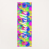 カラフルパーソナライズされた絞り染め ヨガマット (正面)
