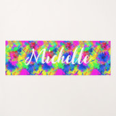カラフルパーソナライズされた絞り染め ヨガマット (正面(横))