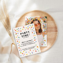 カラフルパーソナライズされた誕生日の招待