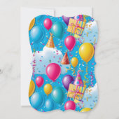 カラフルパーソナライズされた誕生日 招待状 (裏面)