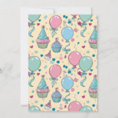 カラフルパーソナライズされた誕生日 招待状 (裏面)