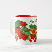 カラフルパーソナライズされた赤 ツートーンマグカップ (正面左)
