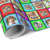 カラフルパーソナライズされた9枚の写真子供へ誕生日 ラッピングペーパー (ロールコーナー)